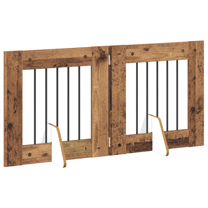Poartă pentru câini cu suporturi 2 pcs Lemn vechi 60 x 60 cm WALTI