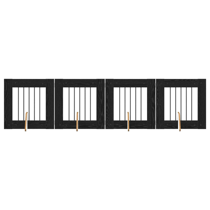 Poartă pentru câini cu suporturi 4 pcs Stejar Negru 60 x 60 cm WALTI