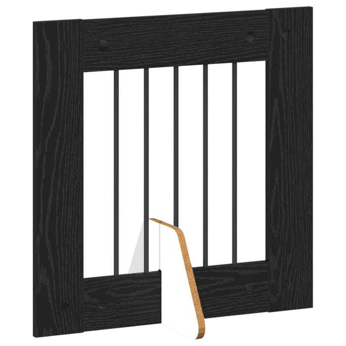 Poartă pentru câini cu suporturi 4 pcs Stejar Negru 60 x 60 cm WALTI