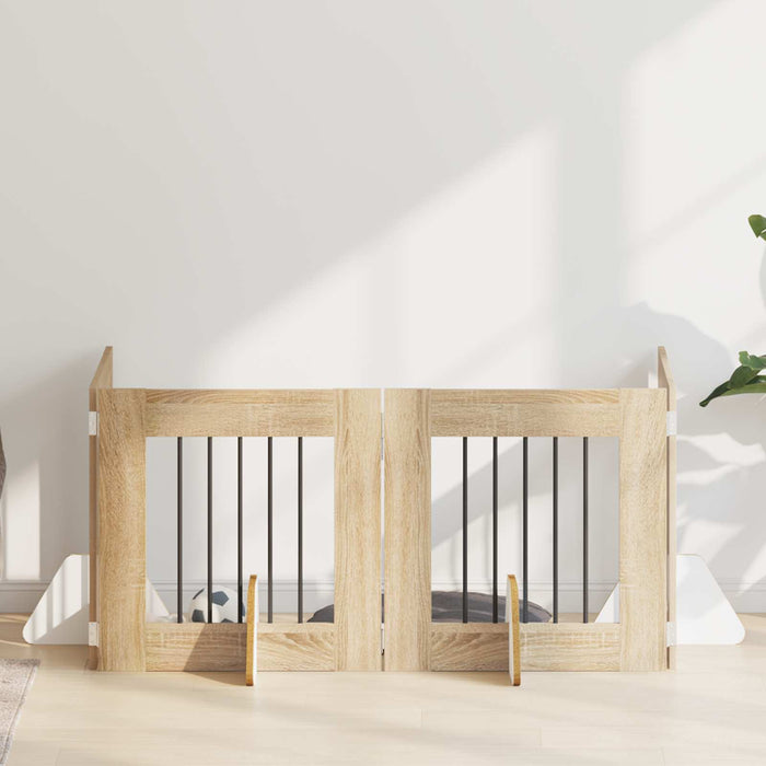 Poartă pentru câini cu suporturi 4 pcs Stejar Sonoma 60 x 60 cm WALTI