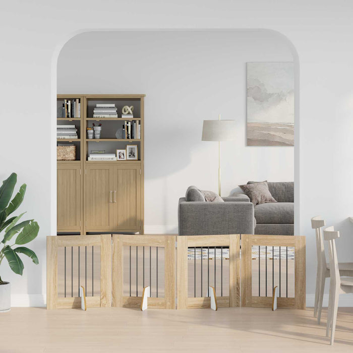 Poartă pentru câini cu suporturi 4 pcs Stejar Sonoma 60 x 60 cm WALTI