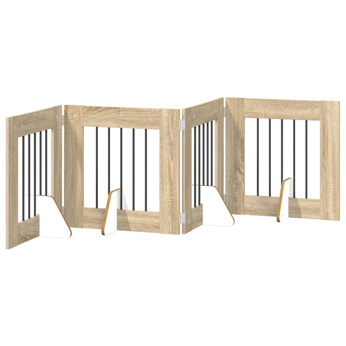Poartă pentru câini cu suporturi 4 pcs Stejar Sonoma 60 x 60 cm WALTI