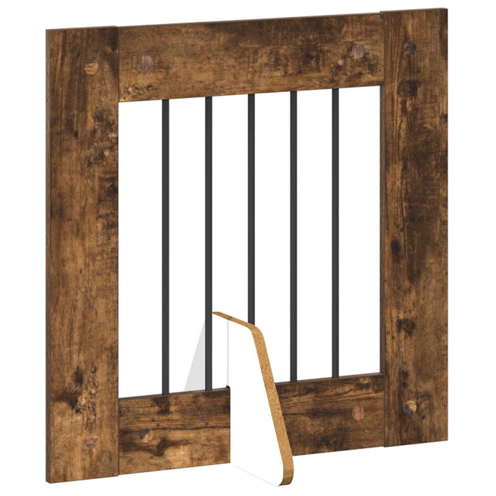 Poartă pentru câini cu suporturi 4 pcs Stejar fumuriu WALTI