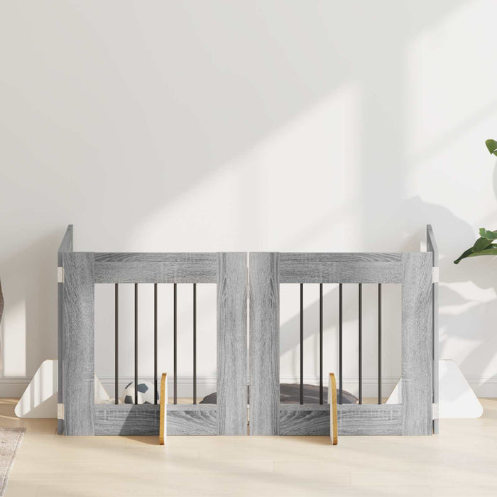 Poartă pentru câini cu suporturi 4 pcs Sonoma gri 60 x 60 cm WALTI