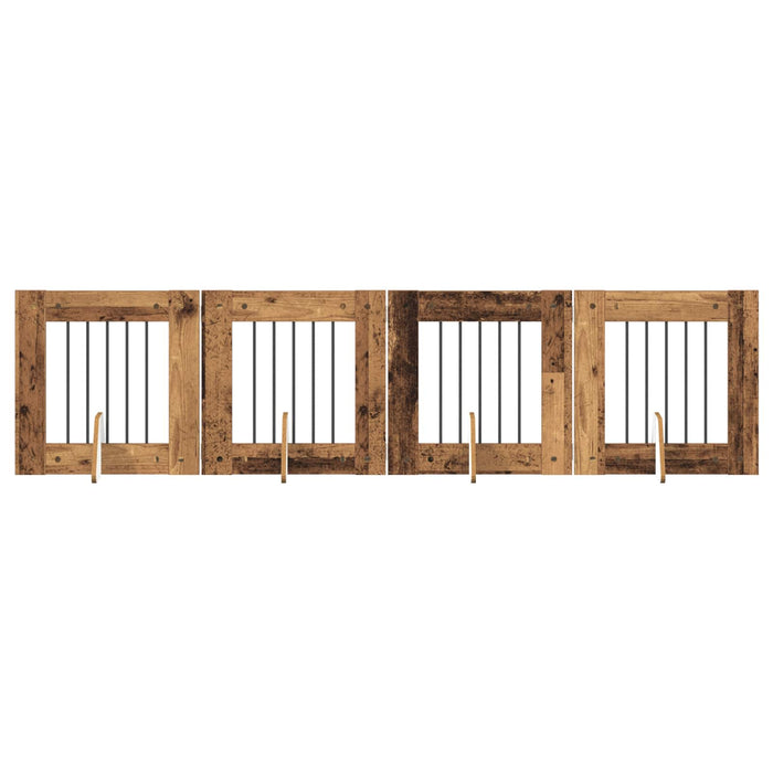 Poartă pentru câini cu suporturi 4 pcs Lemn vechi 60 x 60 cm - WALTI WALTI
