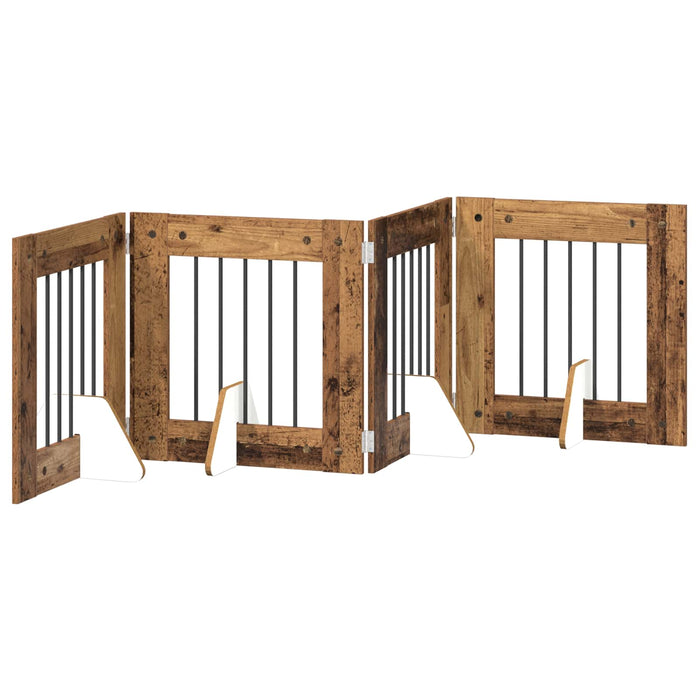 Poartă pentru câini cu suporturi 4 pcs Lemn vechi 60 x 60 cm - WALTI WALTI