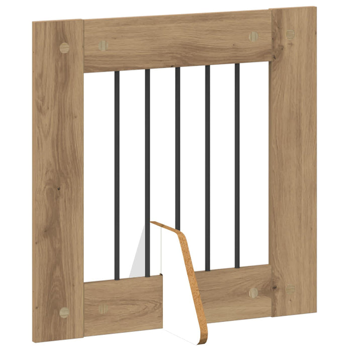 Poartă pentru câini cu suporturi 4 pcs Stejar Artizanal WALTI