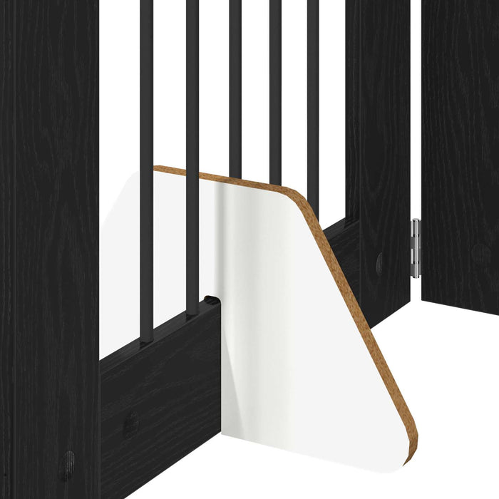 Poartă pentru câini cu suporturi 6 pcs Stejar Negru 60 x 60 cm WALTI
