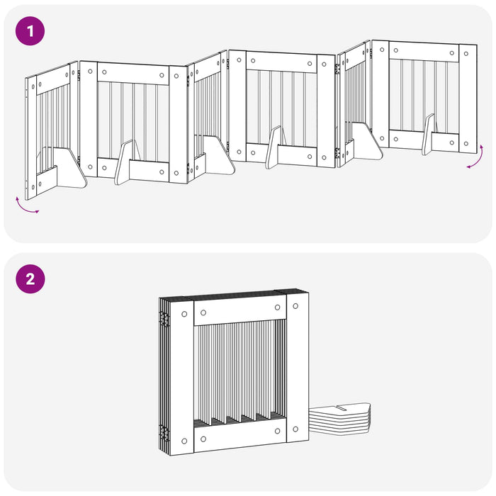Poartă pentru câini cu suporturi 6 pcs Stejar Negru 60 x 60 cm WALTI