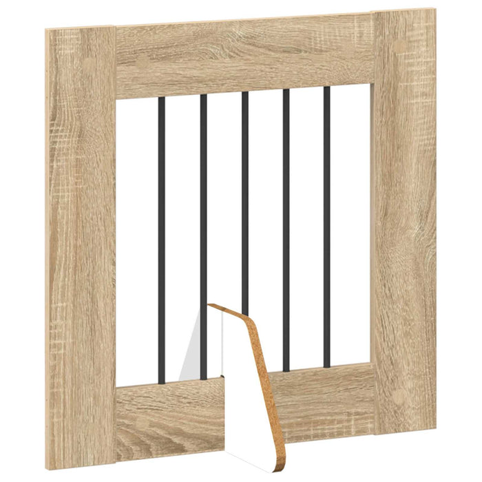 Poartă pentru câini cu suporturi 6 pcs Stejar Sonoma 60 x 60 cm WALTI