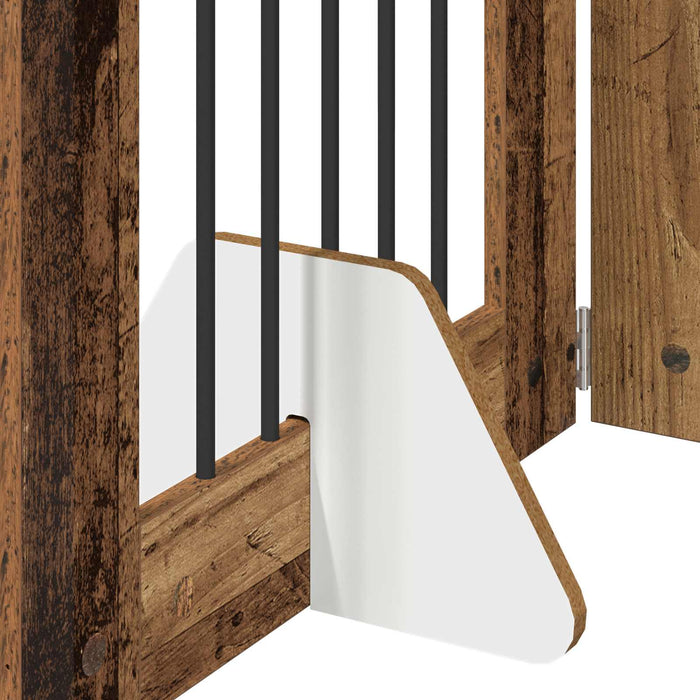 Poartă pentru câini cu suporturi 6 pcs Lemn vechi 60 x 60 cm WALTI