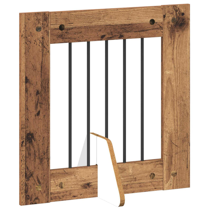 Poartă pentru câini cu suporturi 6 pcs Lemn vechi 60 x 60 cm WALTI