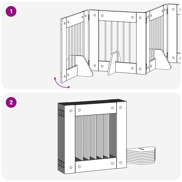 Poartă pentru câini cu suporturi 8 pcs Stejar Negru 60 x 60 cm WALTI