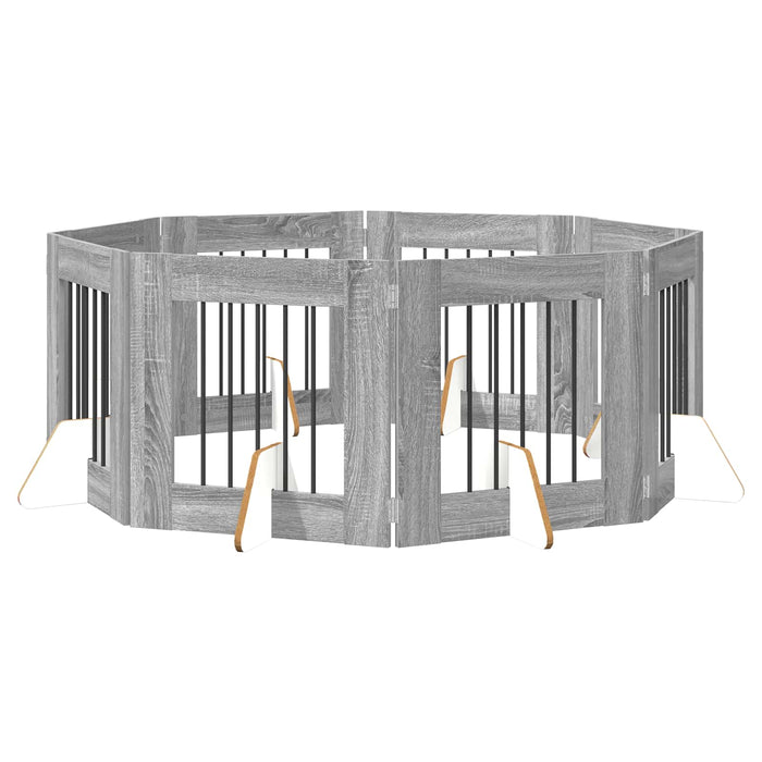 Poartă pentru câini cu suporturi 8 pcs Sonoma gri 60 x 60 cm WALTI