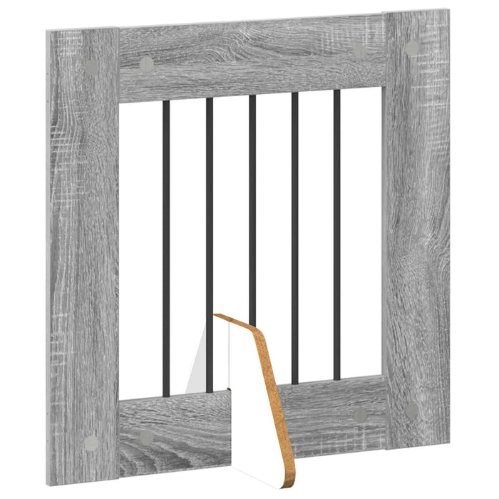 Poartă pentru câini cu suporturi 8 pcs Sonoma gri 60 x 60 cm WALTI