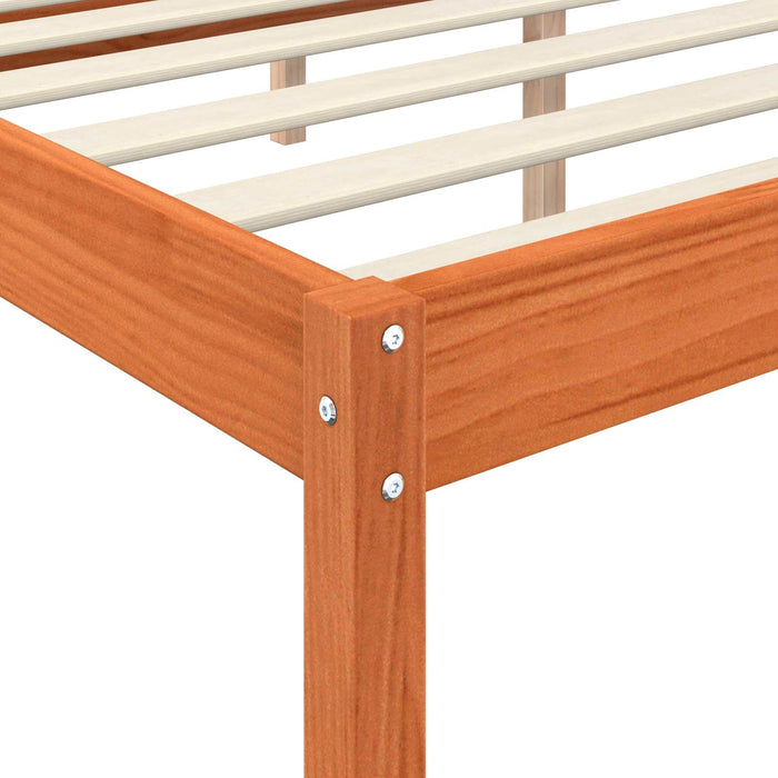 Cadru de pat Maroniu cerat 200 x 200 cm Lemn de pin masiv - WALTI WALTI