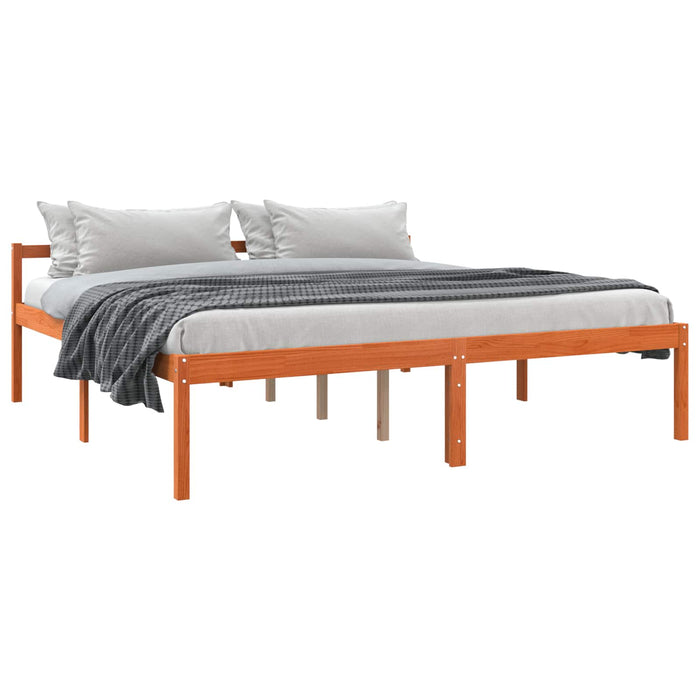 Cadru de pat Maroniu cerat 200 x 200 cm Lemn de pin masiv - WALTI WALTI