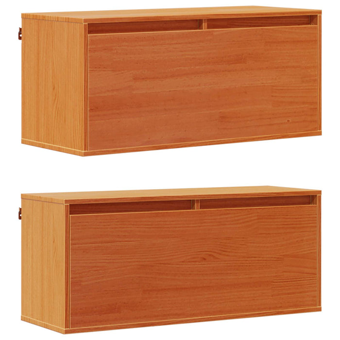 Dulap de perete cu raft 2 pcs Maroniu cerat 80 x 30 x 35 cm - WALTI WALTI