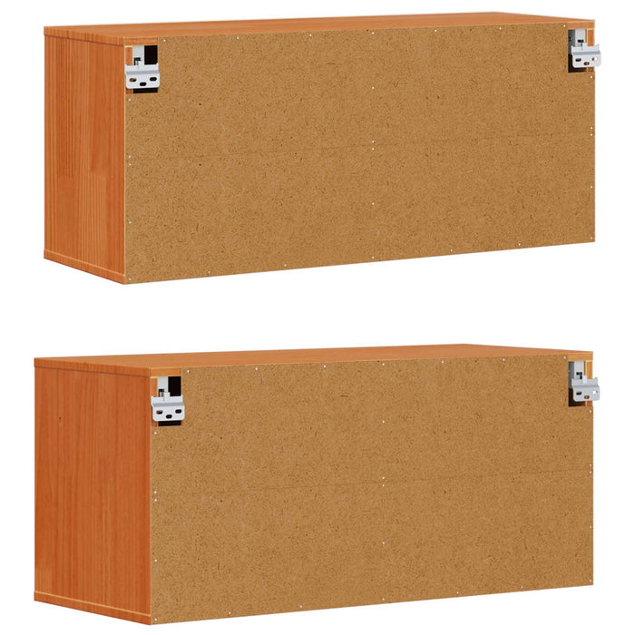 Dulap de perete cu raft 2 pcs Maroniu cerat 80 x 30 x 35 cm - WALTI WALTI