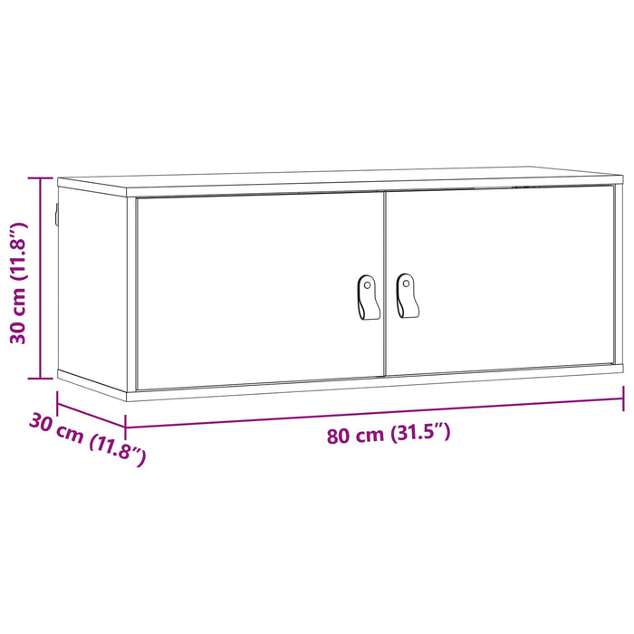 Dulap de perete Maroniu cerat 80 x 30 x 30 cm Lemn de pin masiv - WALTI WALTI