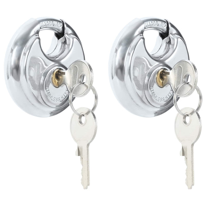 Lacăte disc cu chei 2 pcs Argintiu 6 x 2.3 x 6 cm - WALTI WALTI