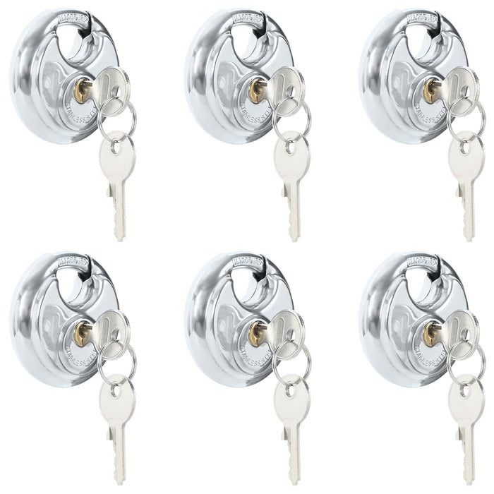 Lacăte disc cu chei 6 pcs Argintiu 6 x 2.3 x 6 cm - WALTI WALTI