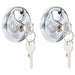 Lacăte disc cu chei 2 pcs Argintiu 7 x 2.4 x 7 cm - WALTI WALTI