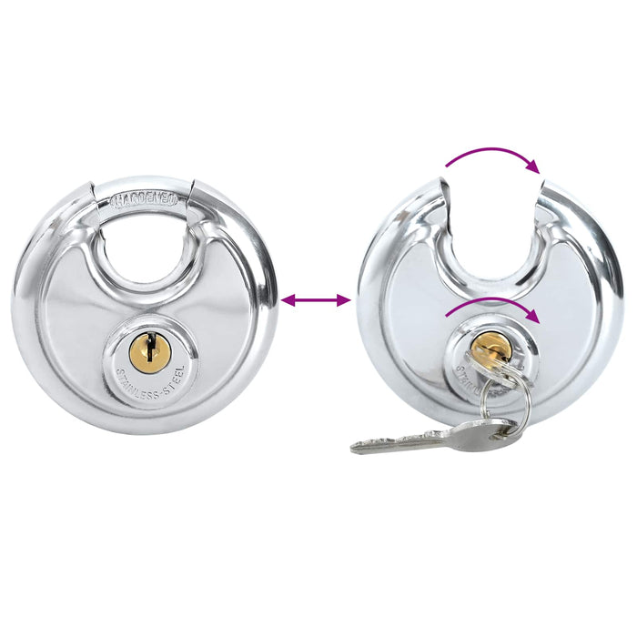 Lacăte disc cu chei 12 pcs Argintiu 8 x 2.8 x 8 cm - WALTI WALTI