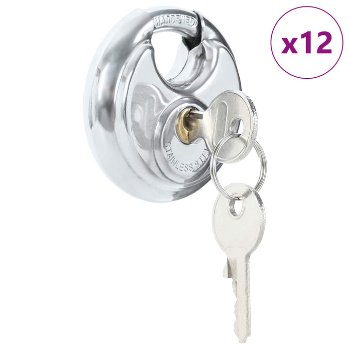 Lacăte disc cu chei 12 pcs Argintiu 8 x 2.8 x 8 cm - WALTI WALTI