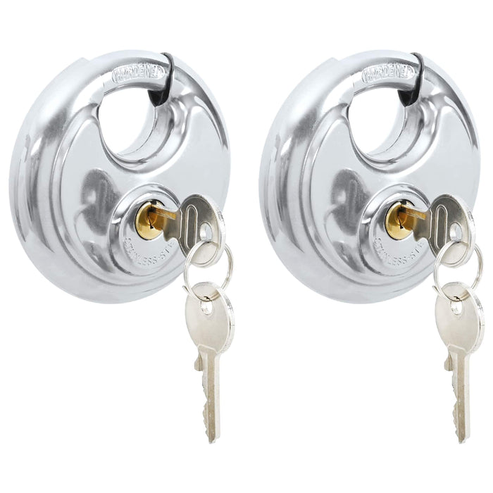 Lacăte disc cu chei 2 pcs Argintiu 9 x 2.8 x 9 cm - WALTI WALTI