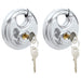 Lacăte disc cu chei 2 pcs Argintiu 9 x 2.8 x 9 cm - WALTI WALTI