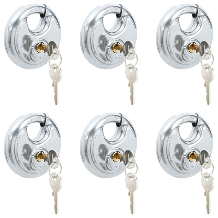 Lacăte disc cu chei 6 pcs Argintiu 9 x 2.8 x 9 cm - WALTI WALTI