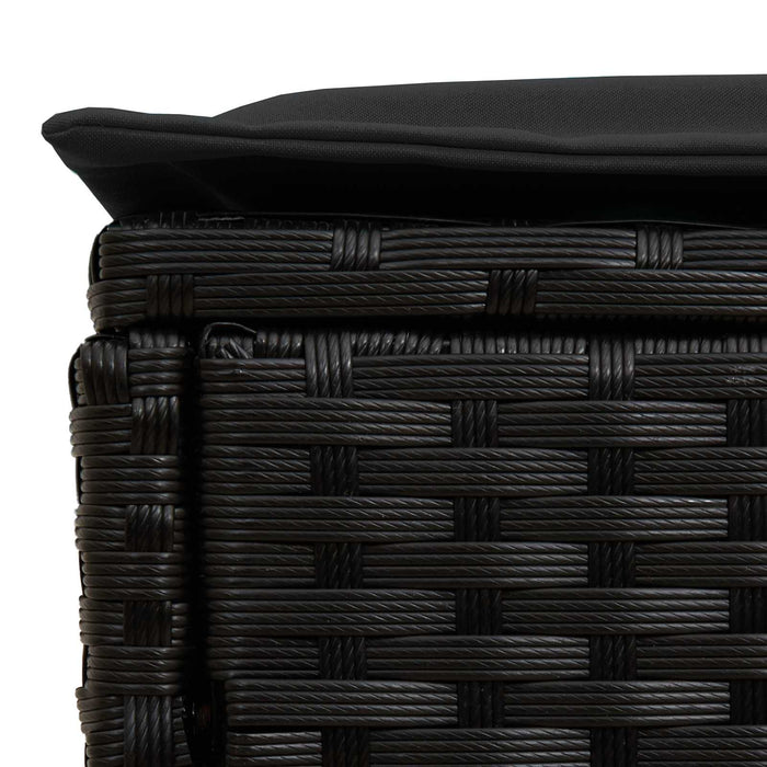 Taburet pentru grădină 2 Bucată Negru 38 x 38 x 45 cm Ratan PE - WALTI WALTI