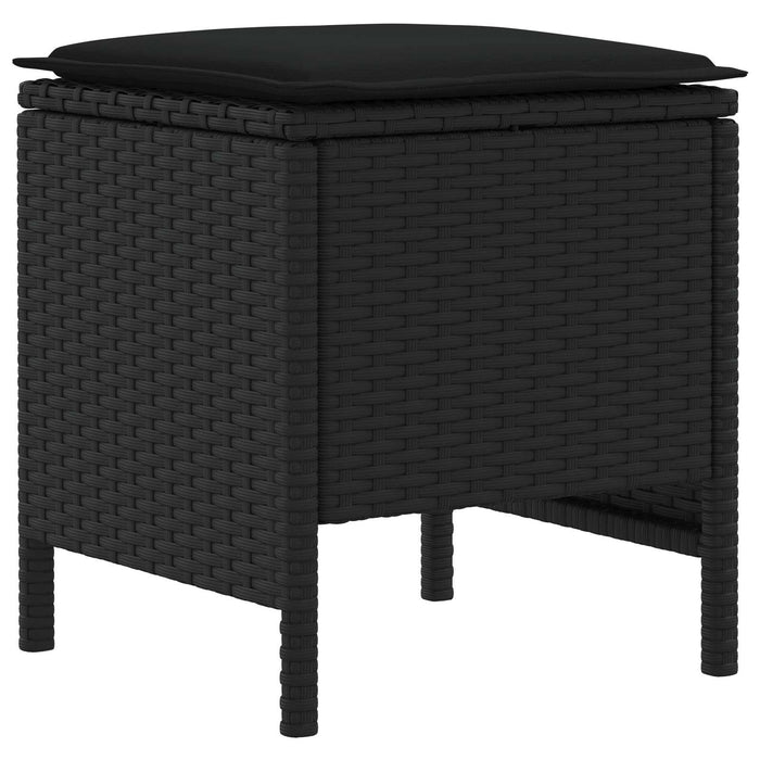 Taburet pentru grădină 2 Bucată Negru 38 x 38 x 45 cm Ratan PE - WALTI WALTI