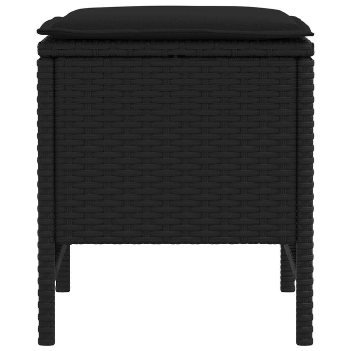 Taburet pentru grădină 2 Bucată Negru 38 x 38 x 45 cm Ratan PE - WALTI WALTI