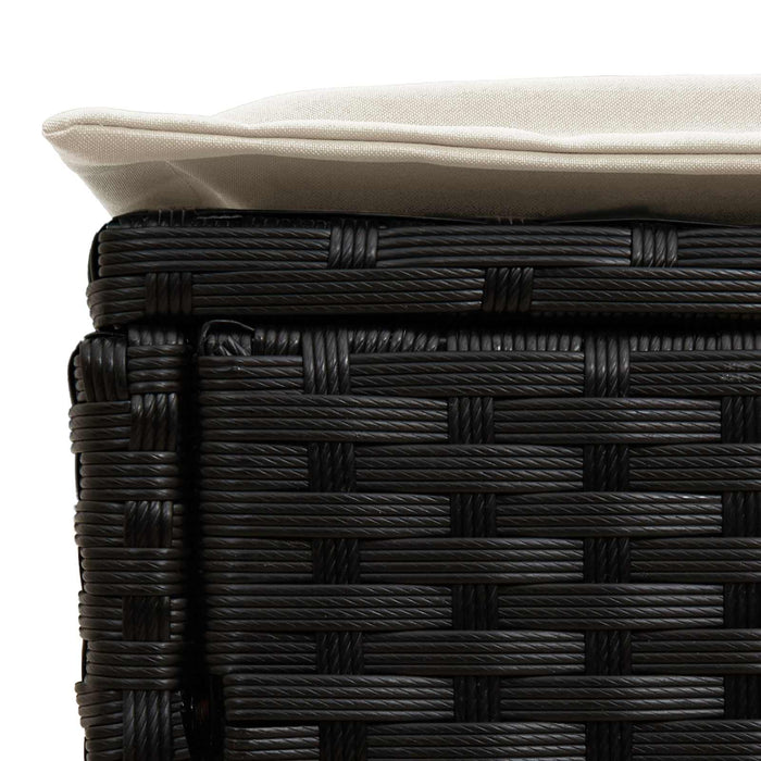 Taburet pentru grădină 2 Bucată Negru și Crem 38 x 38 x 45 cm - WALTI WALTI