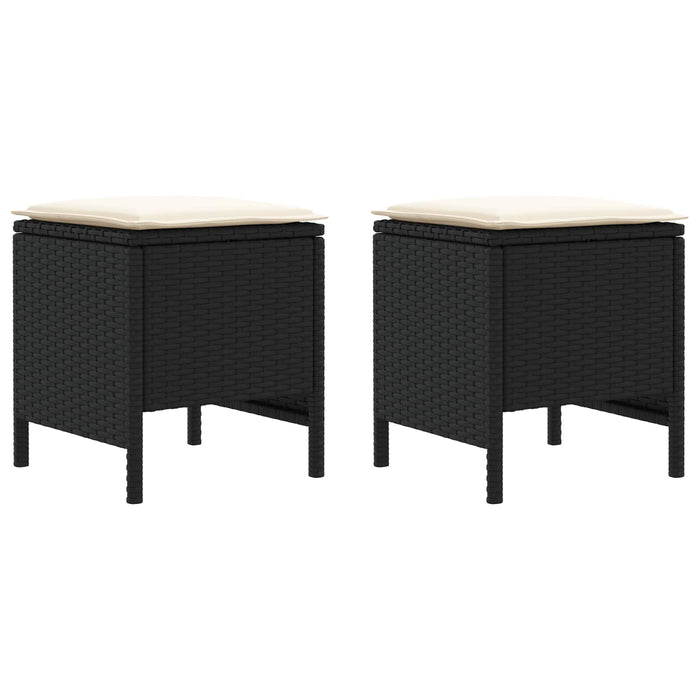 Taburet pentru grădină 2 Bucată Negru și Crem 38 x 38 x 45 cm - WALTI WALTI
