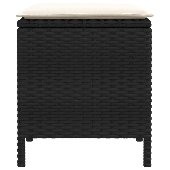 Taburet pentru grădină 2 Bucată Negru și Crem 38 x 38 x 45 cm - WALTI WALTI