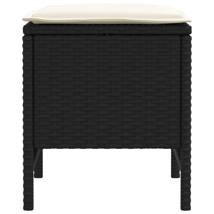 Taburet pentru grădină 2 Bucată Negru și Crem 38 x 38 x 45 cm - WALTI WALTI