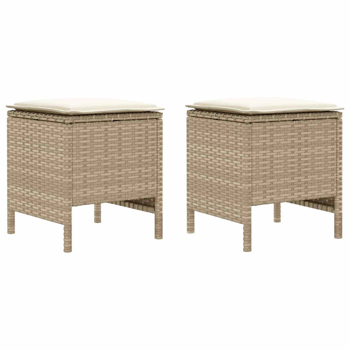 Taburet pentru grădină 2 Bucată Bej și crem 38 x 38 x 45 cm - WALTI WALTI