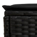 Taburet pentru grădină cu pernă Negru 80 x 38 x 45 cm Ratan PE - WALTI WALTI
