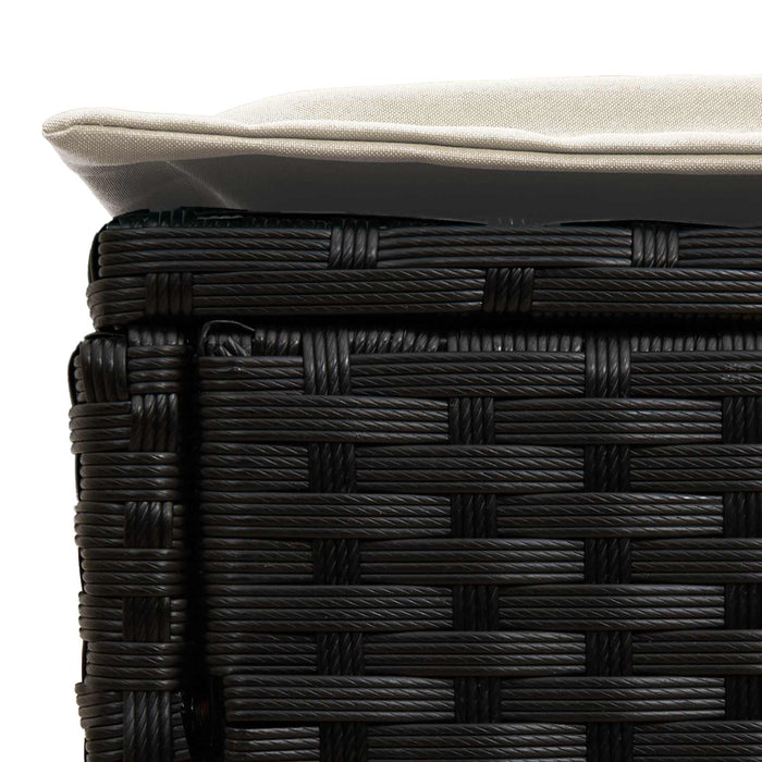 Taburet pentru grădină Negru și Crem 80 x 38 x 45 cm Ratan PE - WALTI WALTI
