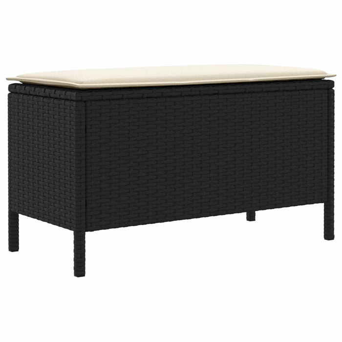 Taburet pentru grădină Negru și Crem 80 x 38 x 45 cm Ratan PE - WALTI WALTI