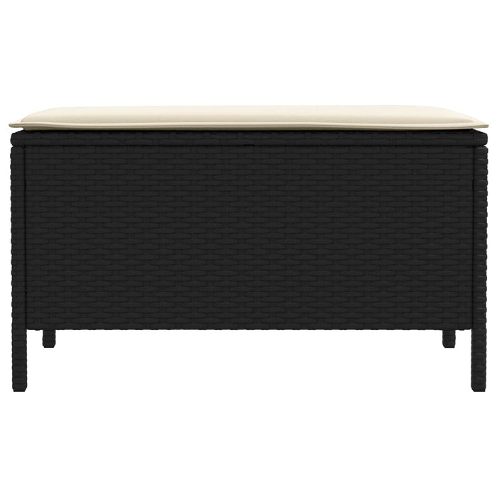 Taburet pentru grădină Negru și Crem 80 x 38 x 45 cm Ratan PE - WALTI WALTI