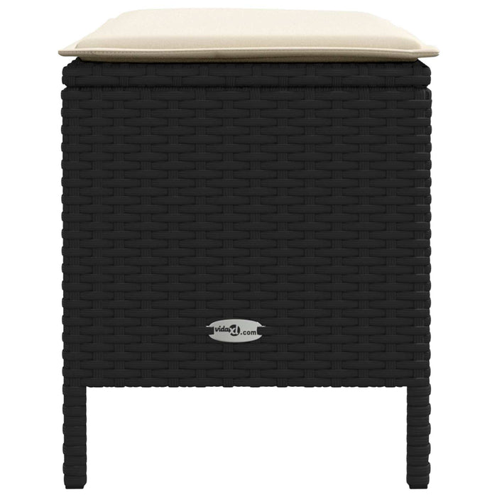 Taburet pentru grădină Negru și Crem 80 x 38 x 45 cm Ratan PE - WALTI WALTI