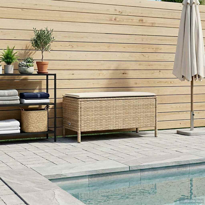 Taburet pentru grădină Bej și crem 80 x 38 x 42 cm Ratan PE - WALTI WALTI