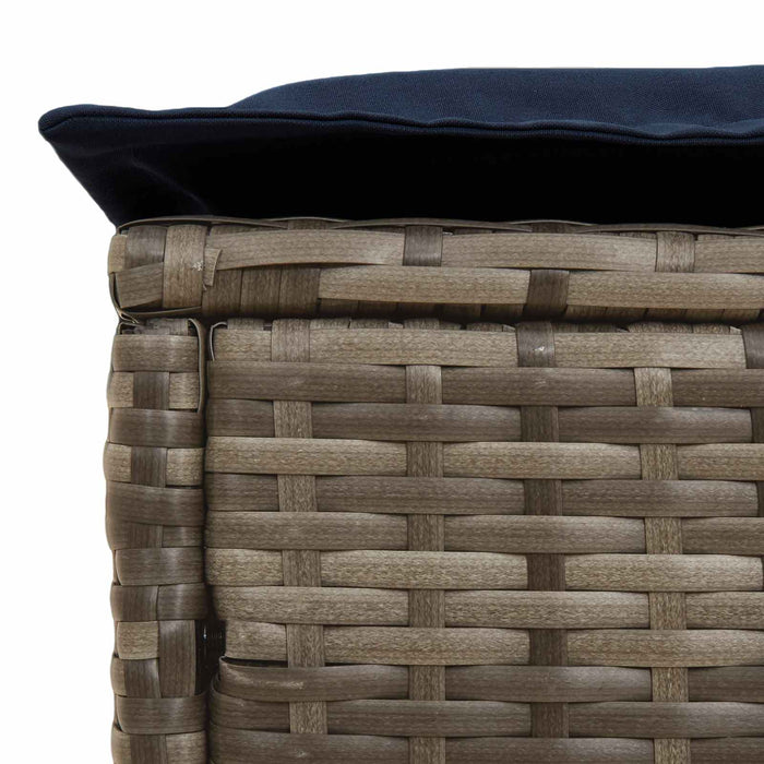 Taburet pentru grădină Gri și albastru marin 80 x 38 x 42 cm - WALTI WALTI