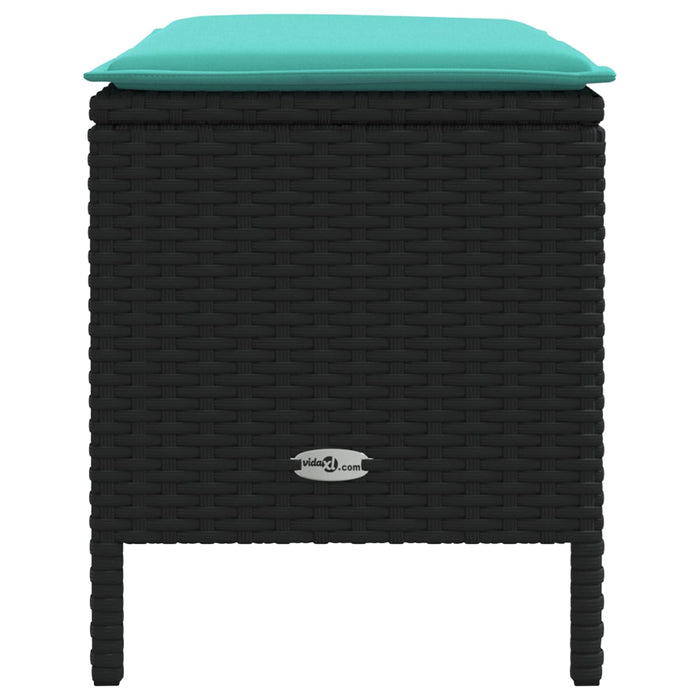 Taburet pentru grădină Negru și Turcoaz 80 x 38 x 42 cm - WALTI WALTI