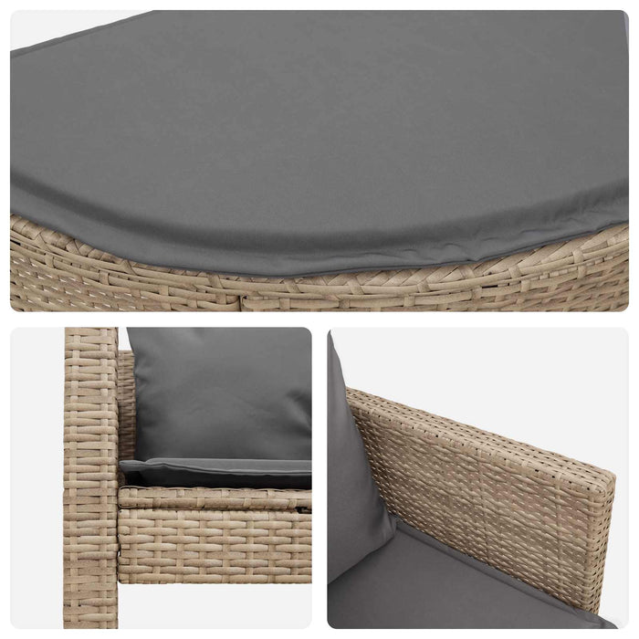 Canapea de grădină 8 pcs Beige și gri deschis poliratan - WALTI WALTI