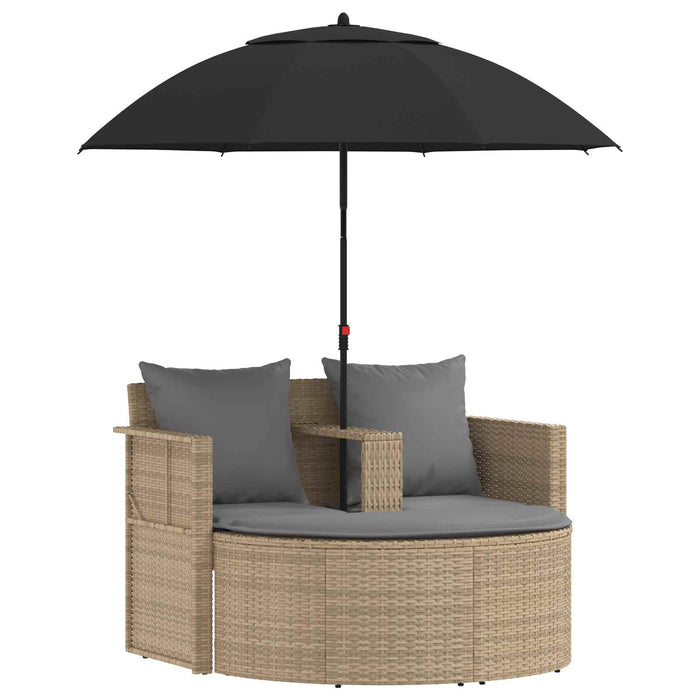 Canapea de grădină 8 pcs Beige și gri deschis poliratan - WALTI WALTI